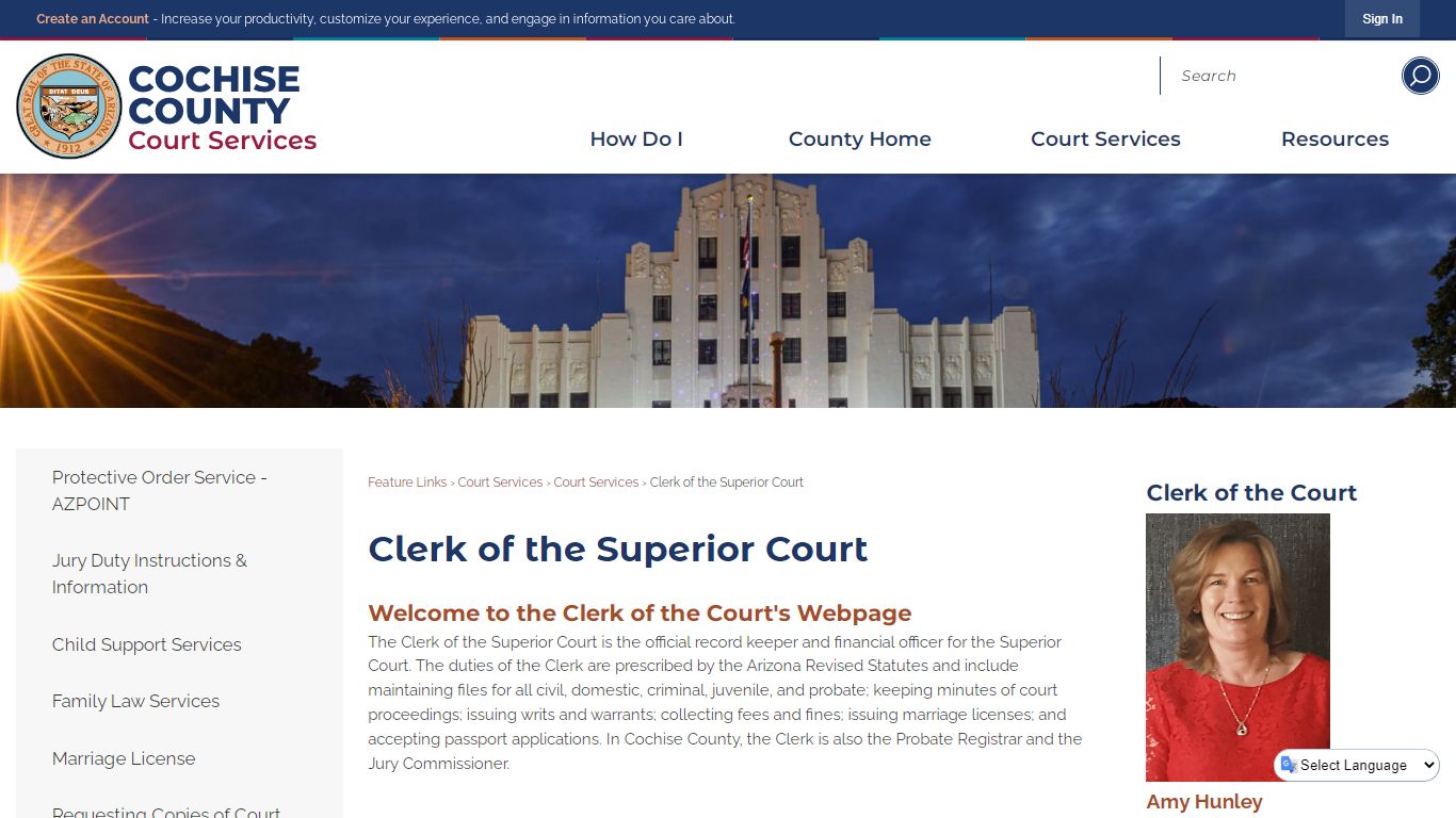 Clerk of the Superior Court | Cochise County, AZ - Arizona